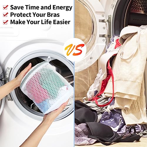 Vivifying Bra Bags for Laundry, 2 Pack Honeycomb Mesh Bra Washing Bags for Laundry, Washing Machine, Lingerie, Delicates, Sock and Baby Clothes - size: 2 Bra Bags (7" x 7.5")