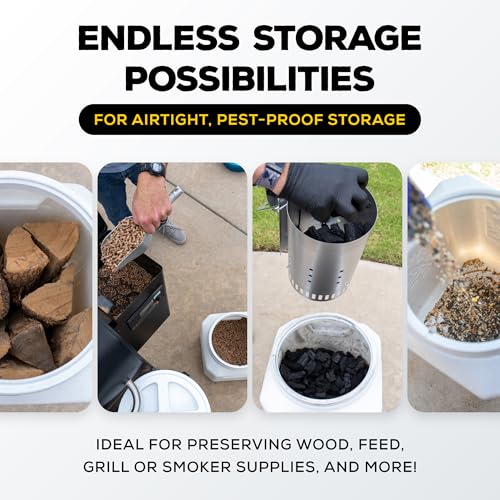 Vittles Vault Gamma Seal Dry Pet Food Storage Bin, up to 50 lbs | For Wood, Pellet, Charcoal and Food, Indoor or Outdoor Utility Bucket, Plastic, Made in the USA