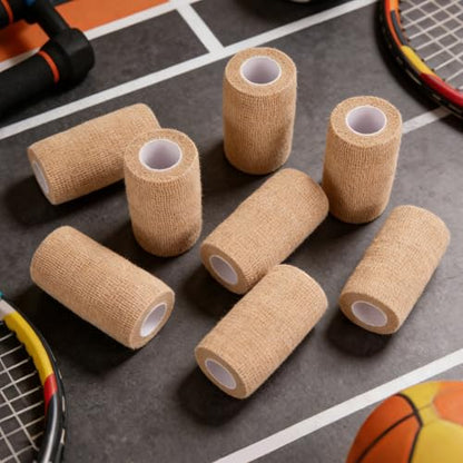 36 Pack Self Adhesive Bandage Wrap 4 Inch X 5 Yard Vet Wrap for Dogs Horses Elastic Cohesive Bandage Wrap Medical Wrap Wound Wrap for Injury First Aid Medical Sports Ankle Wrist Sprains - Nude