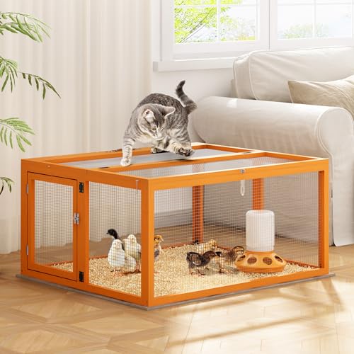 COZIWOW Chicken Coop Run Portable Chicken Cage Pens Rabbit Hutch, Orange - color: Orange
