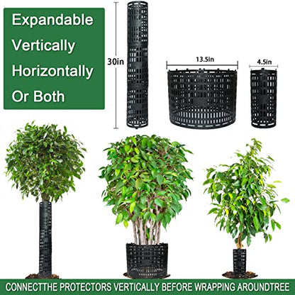 3 Pack Tree Trunk Protector Wrap Black, Mesh Plant Covers Tree Tubes for Seedlings, Saplings, Expandable Weather-Proof Durable Plant Bark Protection from Trimmers, Mowers, Rodents & Sun Scald - color: Black-3 Pieces