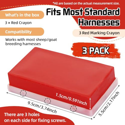 Replacement Marking Crayon Blocks for Ram Breeding Harness (Red) - color: Red