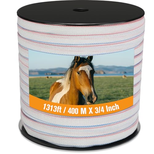 1 Roll 3/4 Inch x 1313 ft Electric Fence Tape Polytape - color: White, size: 3/4 Inch X 1313 ft