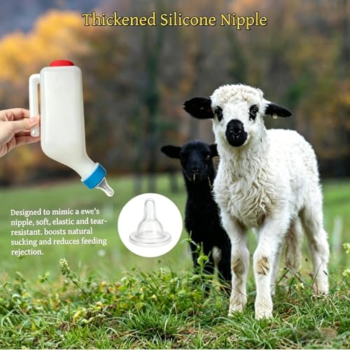 2Pcs 800ml Baby Goat Bottles for Feeding, Lamb Bottle Nipples with Brush