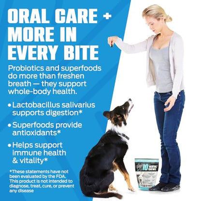 K10 Dental Chews for Dogs, Supports Dental & Oral Wellness, 60 Count - style: Dental Chews 60 Count