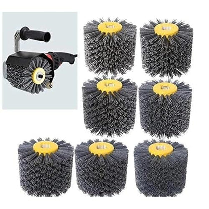 Professional Abrasive Nylon Drawing Wheel Drum Burnishing Brush – Ideal for Wooden Polishing | Durable 60 Grit Black | 1 Pack - size: 60 Grit, Black