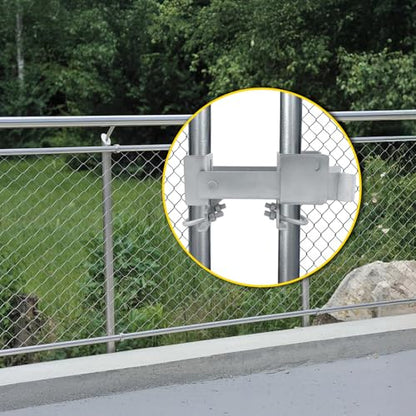 Chain Link Commercial Strong Arm Double Gate Latch 1-5/8" Thru 2" - color: Silver