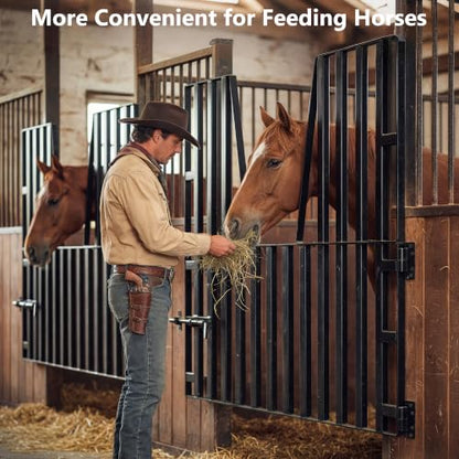 Horse Barn Door Gate 48" X 42" Metal Horse Stall Door Guards Yoke Design | Heavy Duty Horse Stall Gate for Horses, Farm, Home Barns Doorways Livestock Enclosures