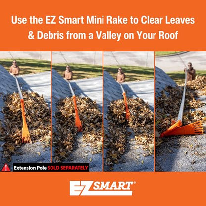 EZ Smart Mini Gutter Rake - Tool Only - Clean Gutters Without a Ladder | Clears Stuck Leaves • Reaches Tough Spots • No Ladder Needed - size: Tool Only