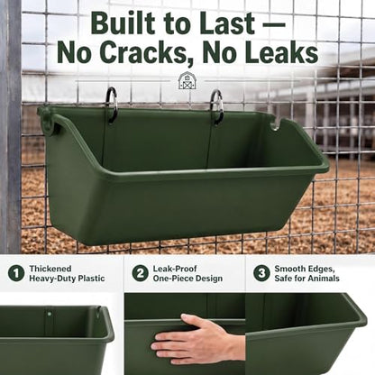 Wenqik 10 Pack Chicken Feeder,5 Quart Hanging Goat Waterer,Green - color: Green