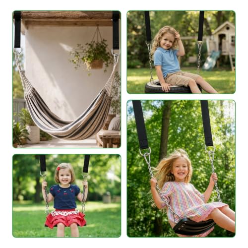 2 PCS Tree Swing Straps Hanging Kit with 2 Carabiners, 160cm / 5.25FT Length Tree Swing Hanging Straps Kit Perfect for Tree Swing Hammocks Punching Bag Gym Bar Chair Seat Outdoor - size: 5.25ft 2PCS