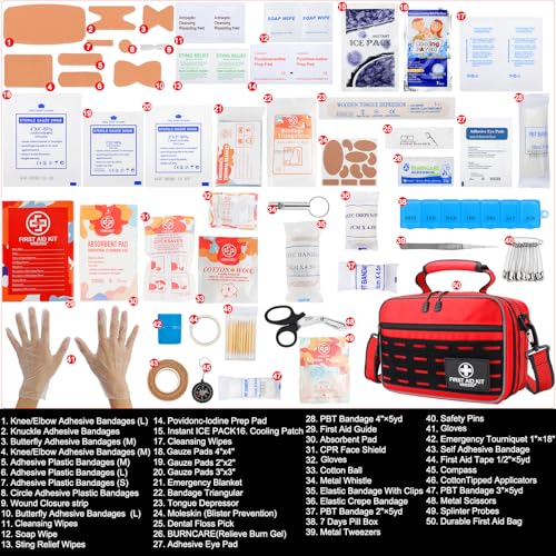 VRIEXSD Premium 450 Piece Large First Aid Kit for Home, Car, Businesses