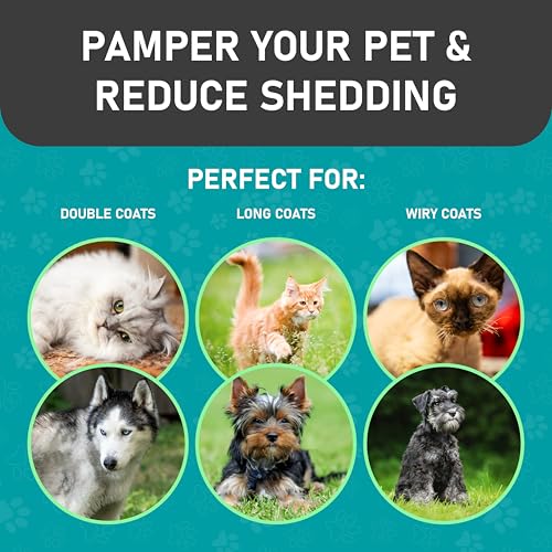 Maxpower Planet Pet Grooming Brush, Shedding Undercoat Rake, Dogs - color: C1 - Brush & Gloves, size: Large