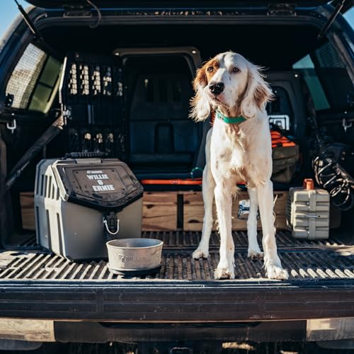 GUNNER 30 lbs Gunmetal Dog Food Storage Container with Measuring Scoop – Waterproof & Airtight Pet Food Bin for Dry Feed, Corn, Chicken Feed, Bird Seed & Treats – 3 Cup Ergonomic Scooper
