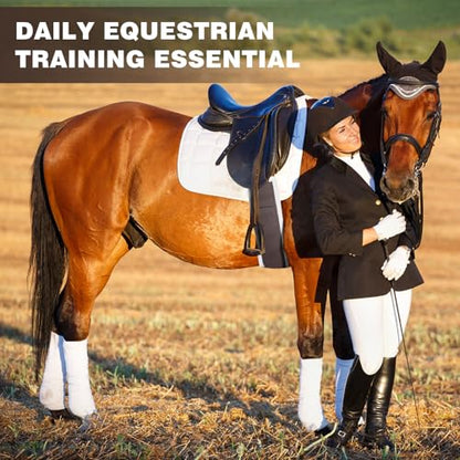 Brown English Girth for Horses Sizes 44-52 Inch Fleece Padded Dressage Girth for English Saddle, Horse Competitions Riding, Double Elastic and Stainless Steel Buckles - size: 46 Inch