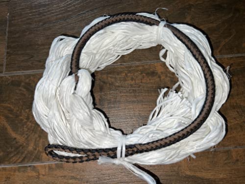 EPT Bull Ropes Adult Saddle Bronc Rein Extra Soft Black & Red Cord on White Poly 6'
