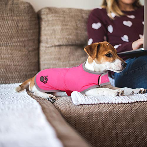 Queenmore Cold Weather Dog Coats Loft Reversible Winter Fleece Dog Vest Waterproof Pet Jacket Available in Extra Small, Small, Medium, Large Extra Large Sizes - color: Pink, size: XX-Large