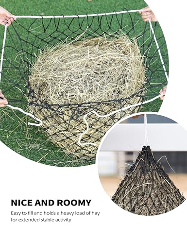 Harrison Howard Slow Feed Hay Net Horse 2 Pcs Horse Feeding Supplies Black 40" Length with 2" Holes