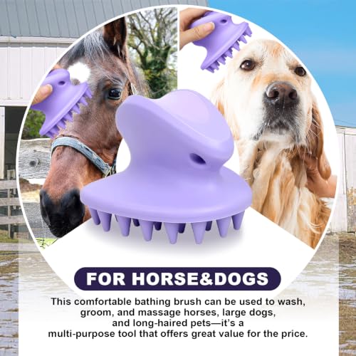 MAXIMILIAN Purple Horse Curry Comb Horse Brush for Shedding&Bathing&Massage