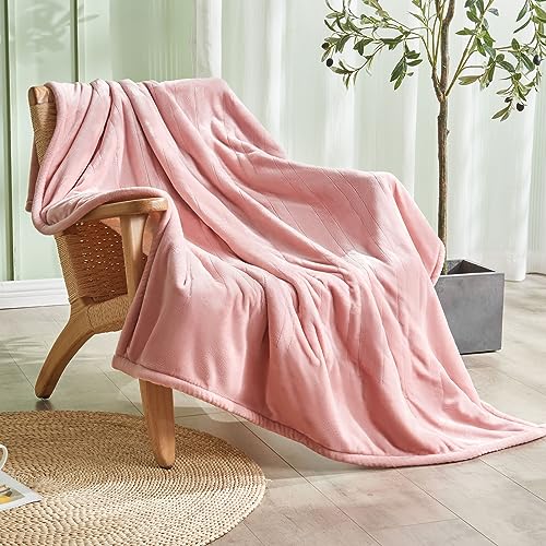 Electric Heated Blanket Throw 50"x60", 8 Heat leavls and 1-8H Auto Off | Fast Heating, Over-Heat Protection&ETL Certification, Soft Flannel Sherpa, Machine Washable, Suitable for Bed and Sofa - color: Pink, size: Throw-50" x 60"