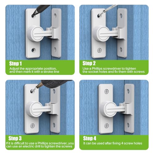 Barn Door Lock Hardware, 90 Degree Flip Latch Privacy Lock, White-2PCS | Heavy Duty Zinc Alloy Sliding Barn Door Latch for Bathroom, Bedroom, Closet, Garage, Shed and Gate - color: White-2PCS