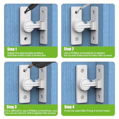Barn Door Lock Hardware, 90 Degree Flip Latch Privacy Lock, White-2PCS | Heavy Duty Zinc Alloy Sliding Barn Door Latch for Bathroom, Bedroom, Closet, Garage, Shed and Gate - color: White-2PCS