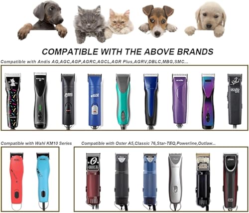 2PCS 4FW Wide Blades for Pet Grooming Compatible with Andis Clippers - size: Black/2PCS 4FW
