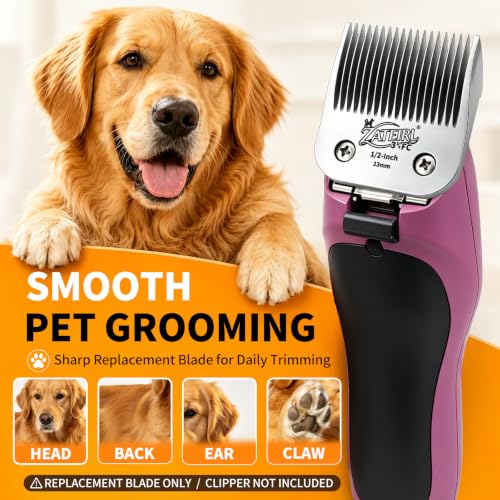 Size 3-3/4FC Detachable Pet Grooming Clipper Blade with Ceramic Cutter, 13mm 1/2 Inch Cut Length, Silver, Compatible with Andis, Oster A5, Wahl KM10, 1 Pack - color: Silver, size: 3-3/4FC 13mm