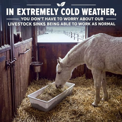 Geelin 4 Pcs 12 Gallon/48 Quart Plastic Livestock Water Trough, White - color: White, size: 12 Gallon/48 Quart