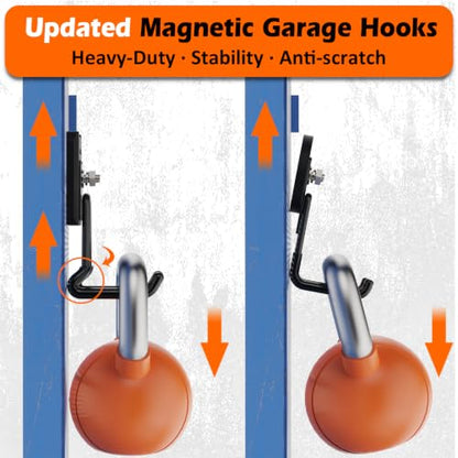 Heavy Duty Magnetic Garage Hooks,2 Pack Strong Large Magnet Hook for Power Drill,Garden Tools,Hose,Pegboard,Garage, Workshop,Magnetic Storage Hooks for Indoor Outdoor Hanging(Black) - style: Magnetic Garage Hooks 2 Pack
