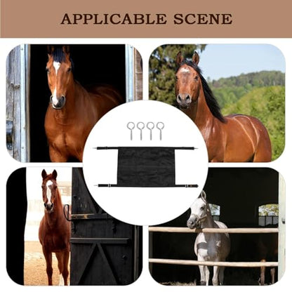Horse Stall Gate - Aisle Guard Barrier | Adjustable Straps Door, Stable Pasture Partition, Equestrian Center Restraint, Riding Show Venues, Boarding Facilities, Heavy Duty Safety Mesh