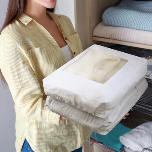 2 Pcs Sweater Storage Bags Garment Moth Protection Pouch Cotton