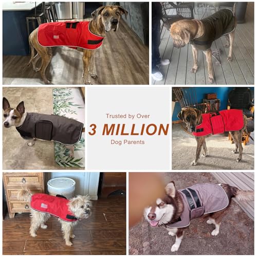 BEAUTYZOO Dog Winter Coat for X-Large Dogs, Waterproof Canvas Jackets - color: Beige Plaid, size: XL(Chest Girth 34"-45", Back 24", Neck 24"-29")
