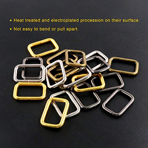 1 inch 25mm Metal Belt Buckle Hardware Assortment Webbing Strap Loops Clasp for Belt Craft DIY Accessories - style: Rectangle Rings