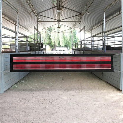Barn Aisle Guard with Hardware, Chain Sides, Adjustable 10 to 12 ft, Merlot - color: 165-Merlot