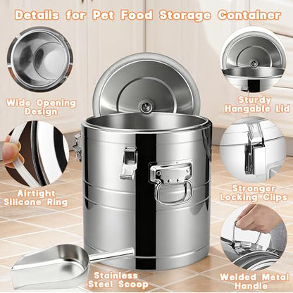40lb Dog Food Storage Container, Airtight Stainless Steel - size: 40lb