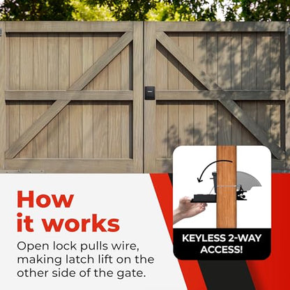 Gate Lock – Secure Keyless Fence Lock and Latch with 2-Way Access – Strong Durable System for Theft Prevention and Home Security, Easy Installation on Wood or Vinyl Gates/Fences (Regular – 2-Pack) - style: Regular (2 Pack)
