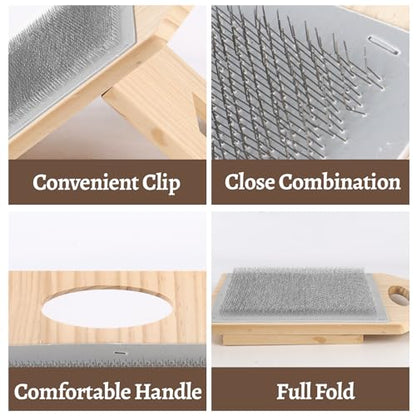 Dmnnlp Wool Blending Board, with 2 Combs for Spinning Fiber,Carding Brush Set, DIY Felt Toys, Wool Roving Preparation Organize