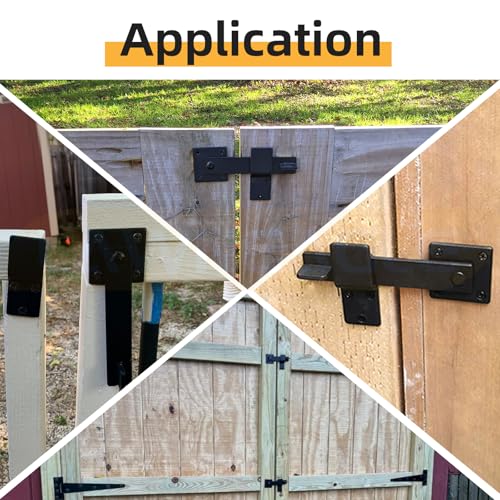 2 Pack 6" Flip Gate Latch – 360-Degree Rotation Barn Door Latch - color: 2 Pack 6" Flip Gate Latch