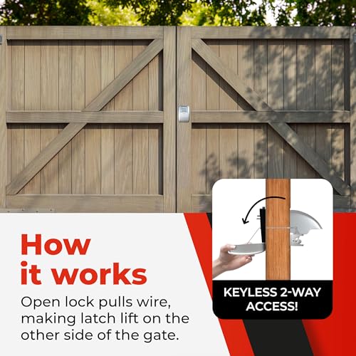 Keyless Gate Lock – Secure Fence Lock and Latch – Strong Durable System XLS – Heavy Duty – 1-Pack - style: XLS - Heavy Duty