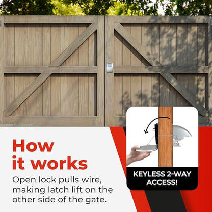 Keyless Gate Lock – Secure Fence Lock and Latch – Strong Durable System XLS – Heavy Duty – 1-Pack - style: XLS - Heavy Duty