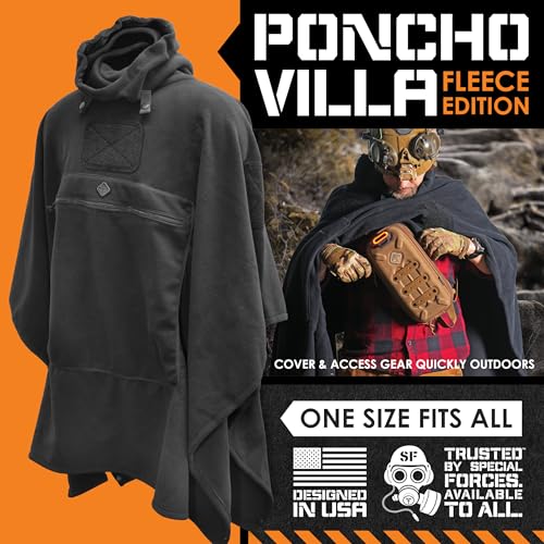 HAZARD 4 Fleece Poncho, Ultra-Plush Wearable Blanket for Home, Camp, Vehicle & Outdoor Use, Cold-Weather Insulation, PonchoVilla Layering System Compatible