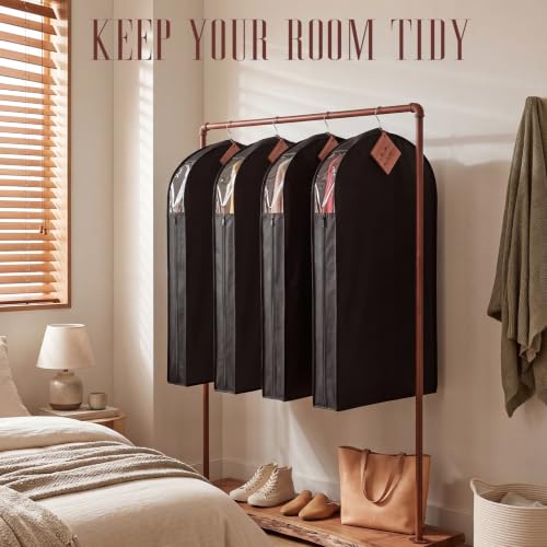 Briwooody Cotton Linen Garment Bags, 2 Sets, Moth Protection, Black - color: Black