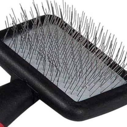 Ryan's Pet Supplies Paw Brothers Mini Pin Tiny Flat Slicker Brush for Dogs, Professional Grade, Stainless Steel Pins, Flexible Head, Comfort Grip, Mini Size, 4.75" x 2.25" x 1.5" - style: Mini Soft Pin Slicker Brush