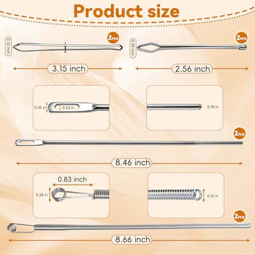 8PCS SJYOPIN Drawstring Threader Tool, Stainless Steel Threading Tool Kit | No More Missing Tools: The kit Provides Everything You Need