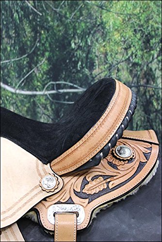 HILASON Western Horse Saddle American Leather Flex Trail Barrel Black | for Horses - size: 14 In