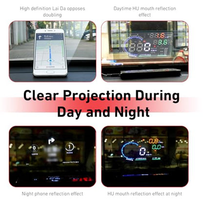 2 PCS Car Reflective Film, High Clarity Head Up Display Windshield Film, Anti-glare Auto Reflection Sticker, Universal Windscreen Sticker for Most Cars (White)
