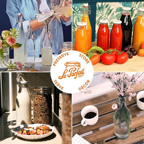 Le Parfait Swing Top Bottle 500ml (16oz), Airtight Lid, Pack of 3 - color: 16oz (Set/3)