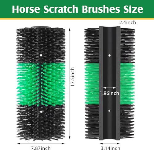 3 Pack Livestock Scratching Brush, Green and Black - color: Green and Black