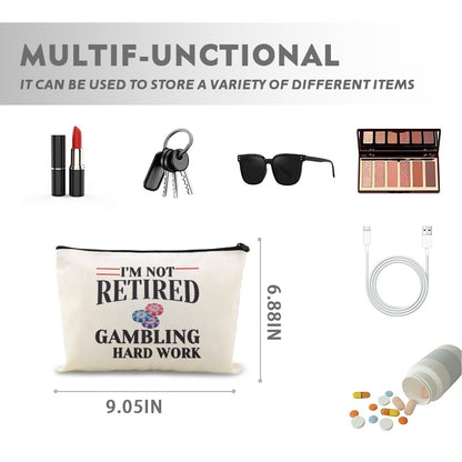 Funny Casino Makeup Bag for Gambling Lovers Slot Machin Gifts Travel Toiletry Bag Pouch Zipper Cosmetics Bag for Gamblers Family Friends Gambling Gift Grandfather Grandmother Retirement Present - color: Gambling